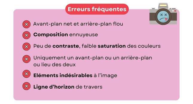 Erreurs fréquentes photos paysages